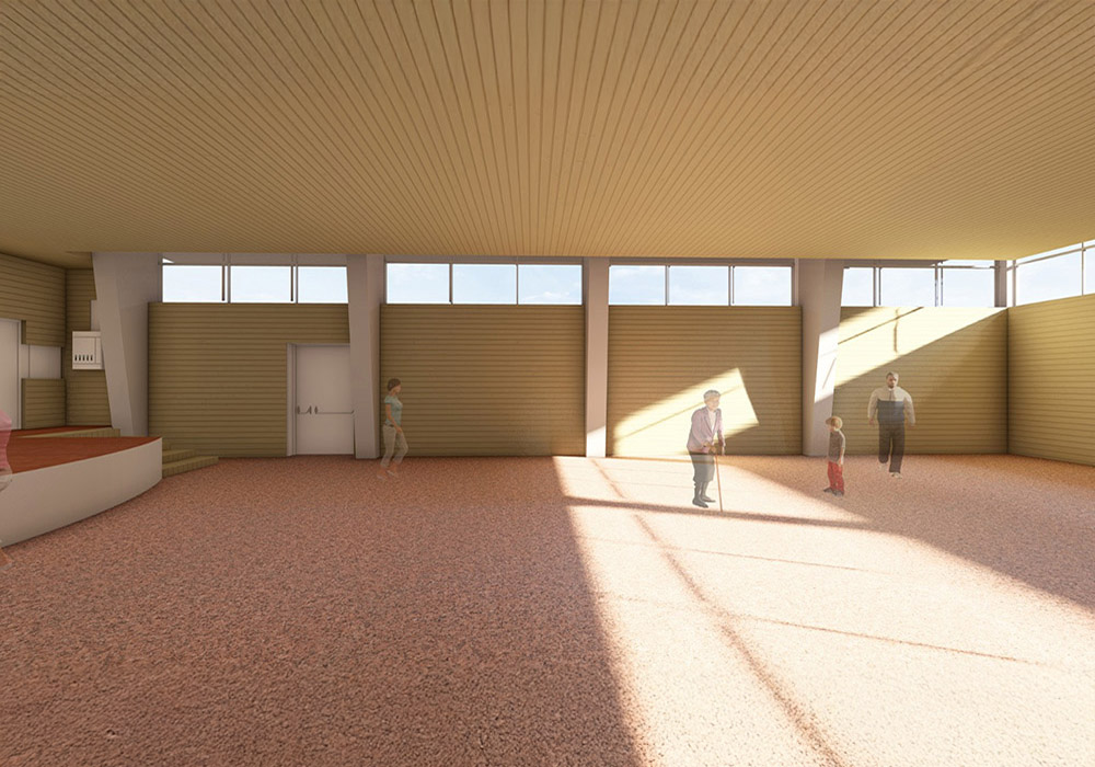 render progetto sala conferenza